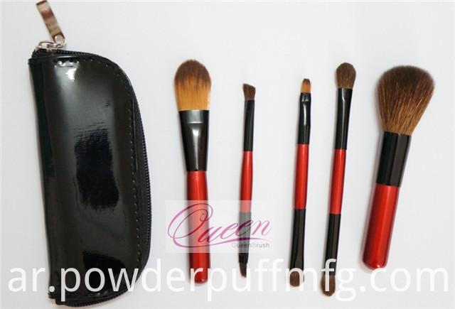 5PCS Portable Natural Mini Makeup Brush Set